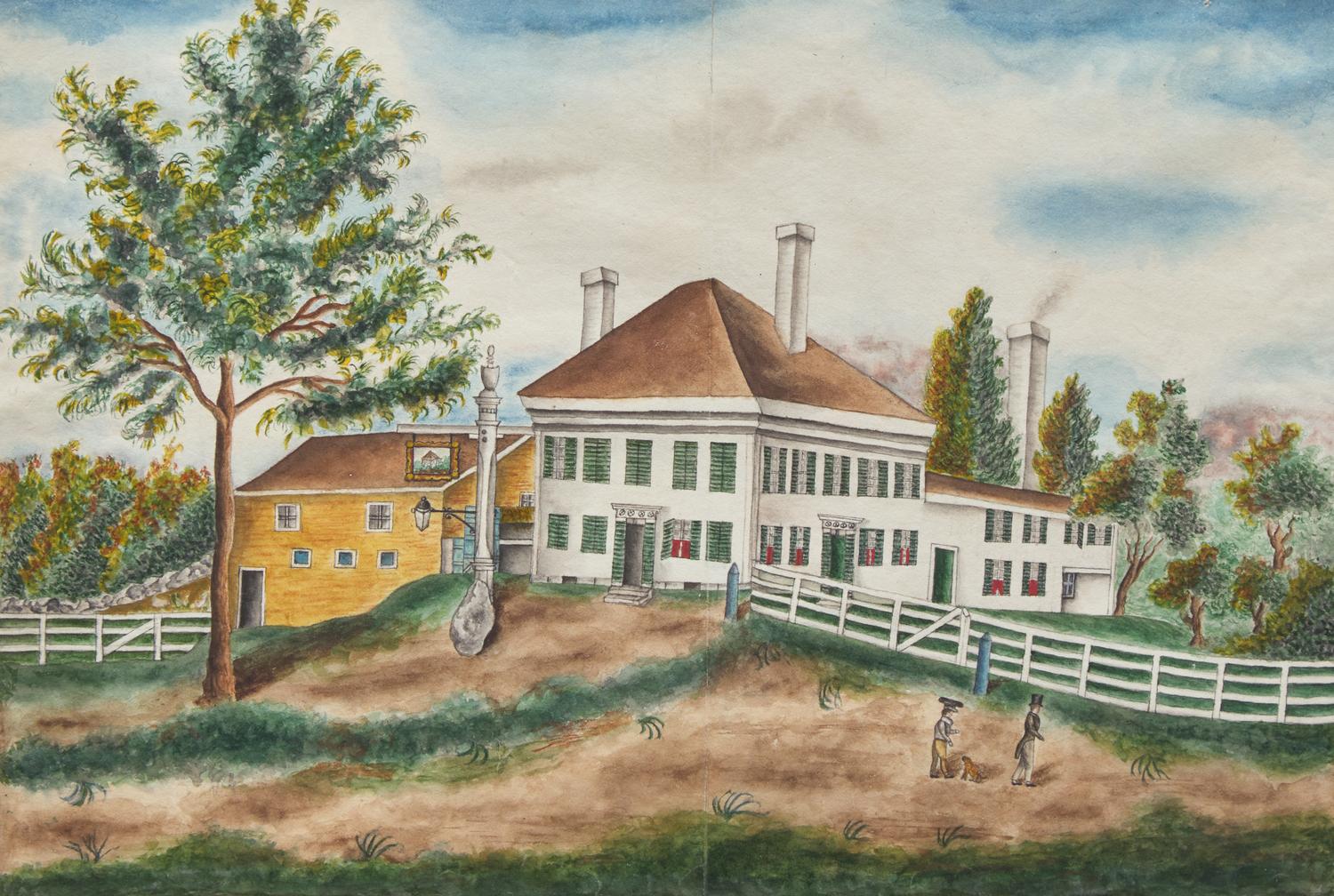 American School 19th Century, View Of An Inn