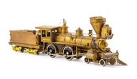 A United Scale Models Brass HO-Gauge 4-4-0 Locomotive and Tender