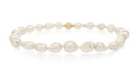 A Yellow Gold and Cultured Baroque Pearl Demi Parure,