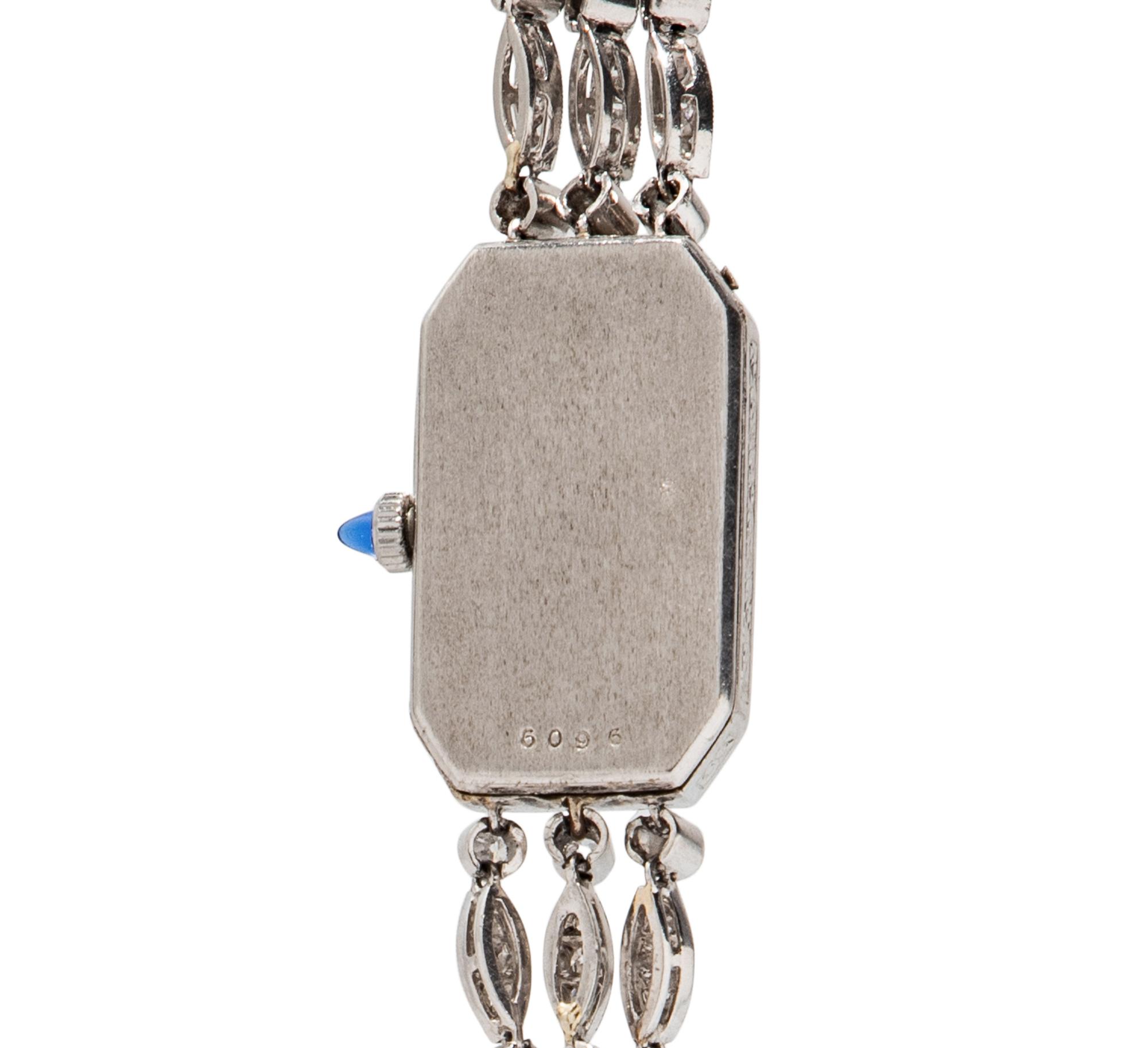 ART DECO, PLATINUM AND DIAMOND WATCH