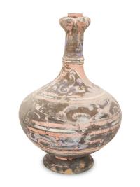 A Chinese Painted Pottery "Garlic-Bulb" Necked Vase