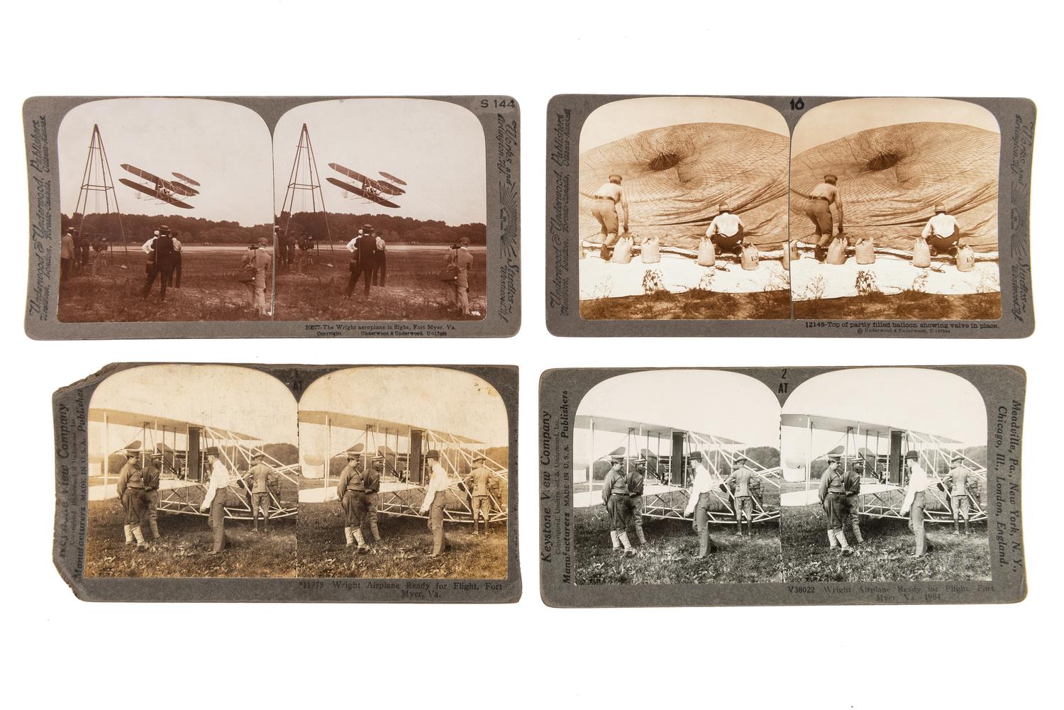 [CIVIL WAR]. A group of 38 stereoviews, highlighted by images of the Grand Review at Washington, DC, the National Cemetery and other locations in Arlington, VA, and later aviation views.