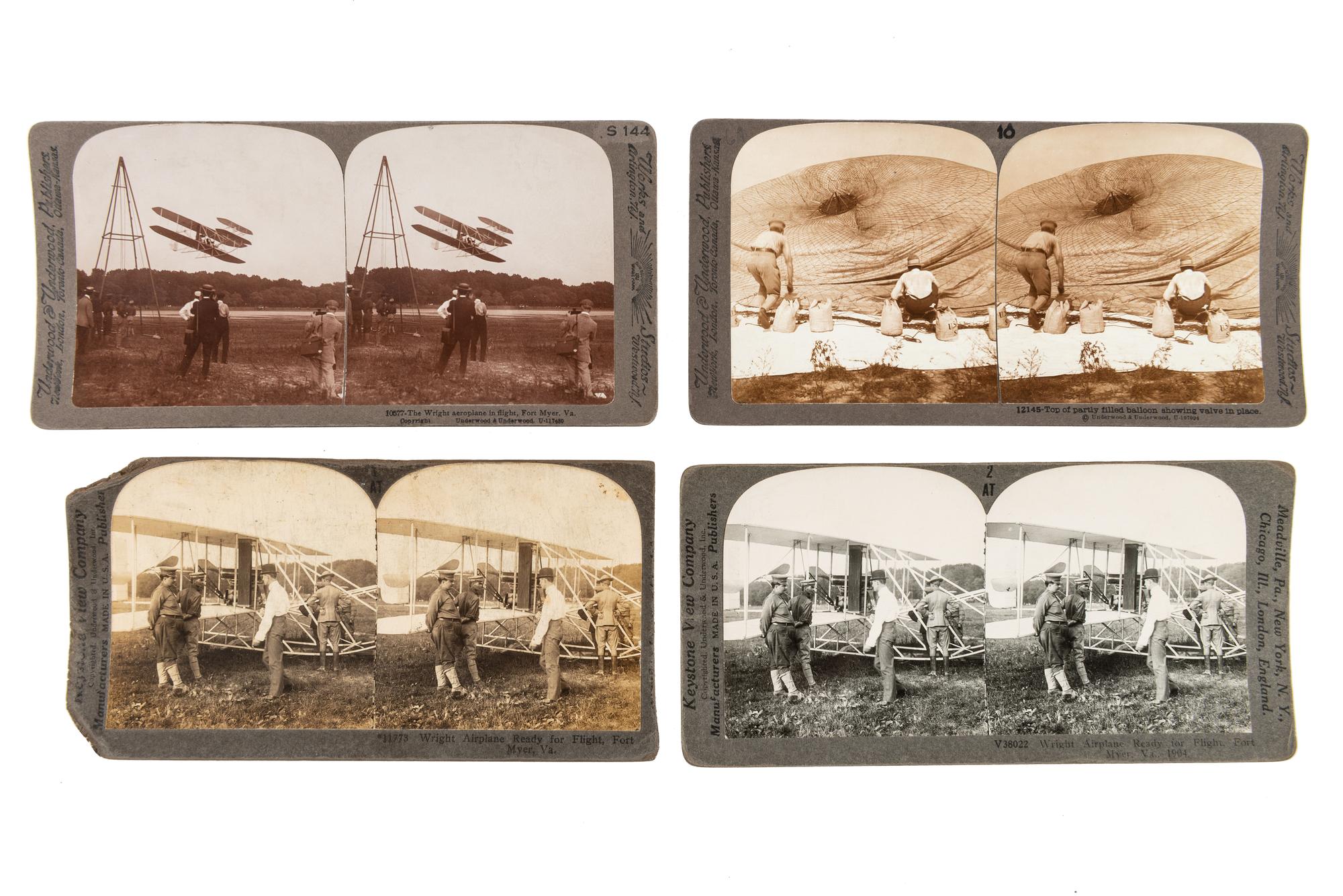 [CIVIL WAR]. A group of 38 stereoviews, highlighted by images of the Grand Review at Washington, DC, the National Cemetery and other locations in Arlington, VA, and later aviation views.