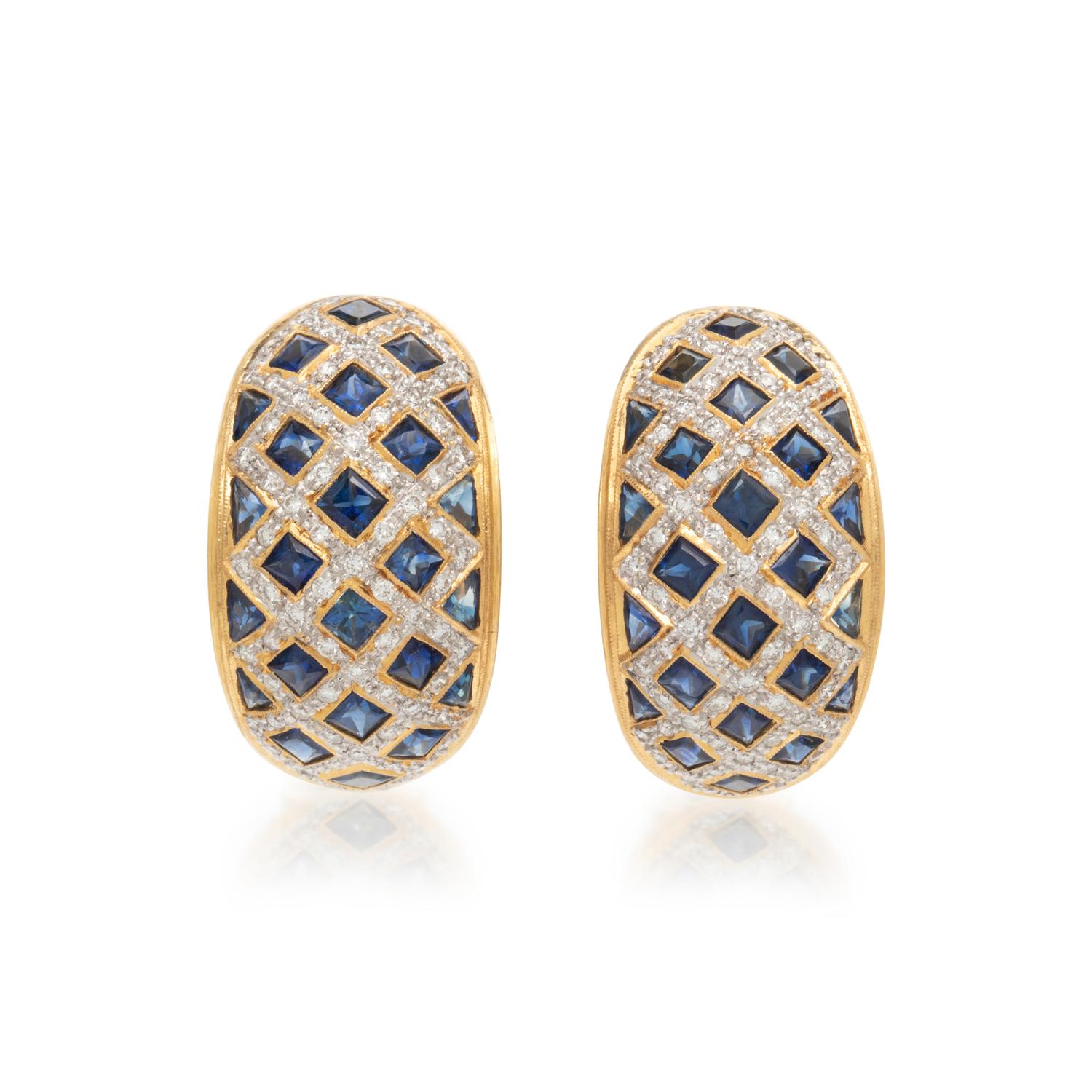 SAPPHIRE AND DIAMOND EARRINGS