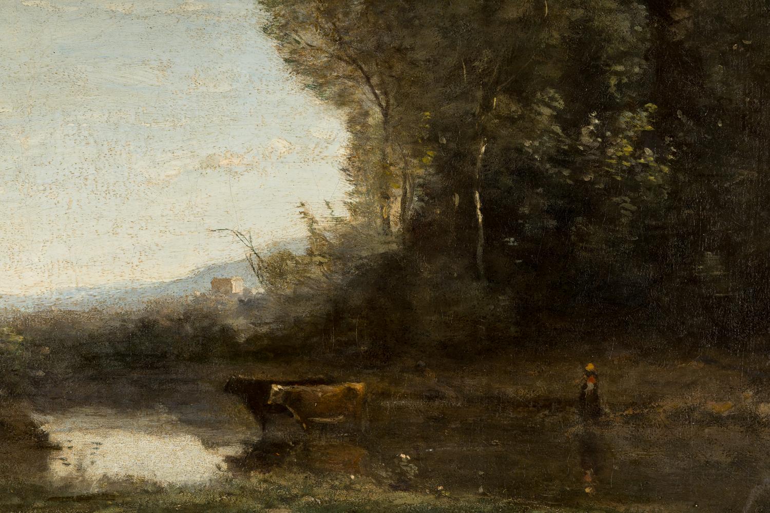 Gardienne et ses deux vaches au marais , c. 1860-65