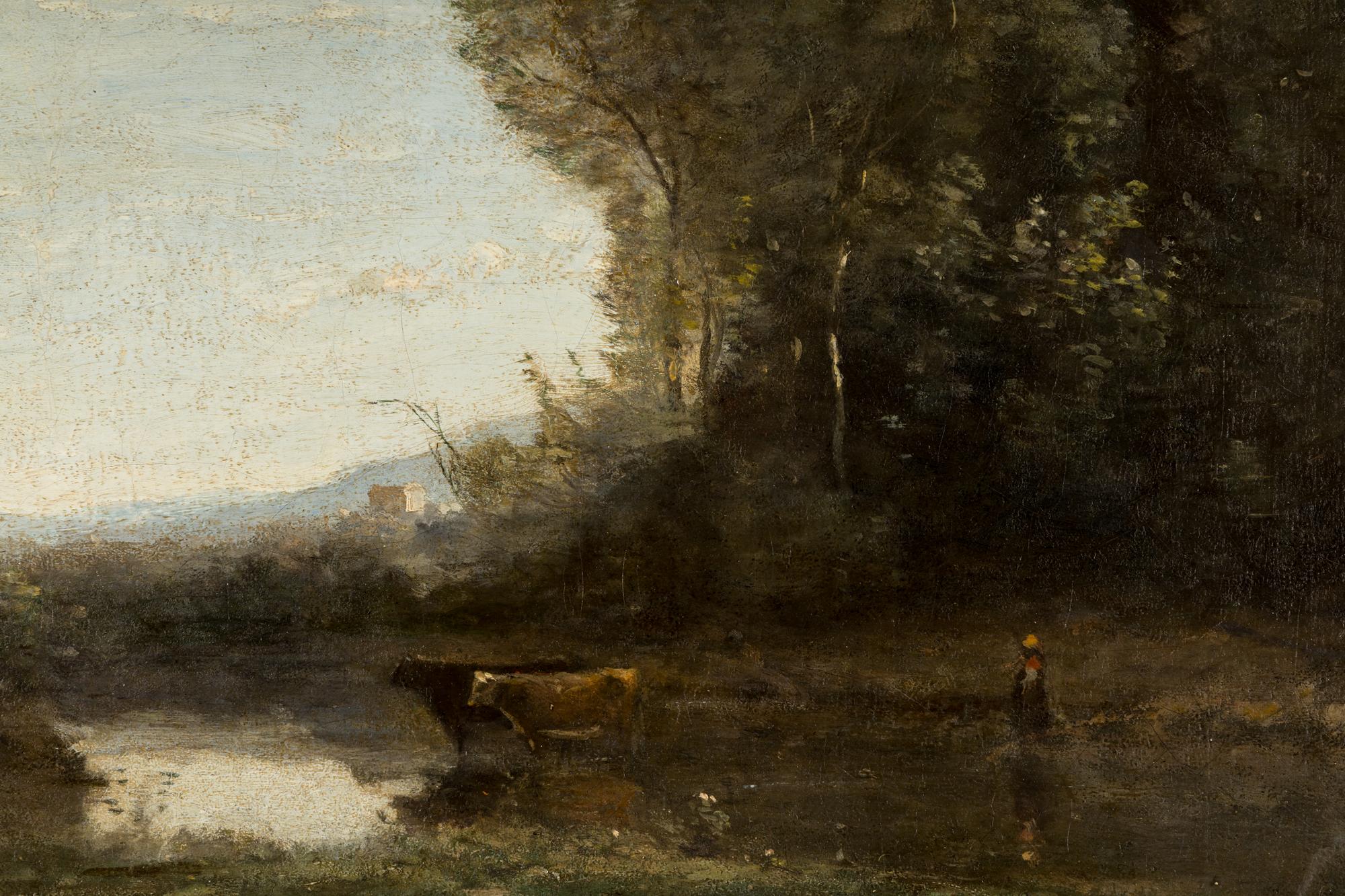 Gardienne et ses deux vaches au marais , c. 1860-65