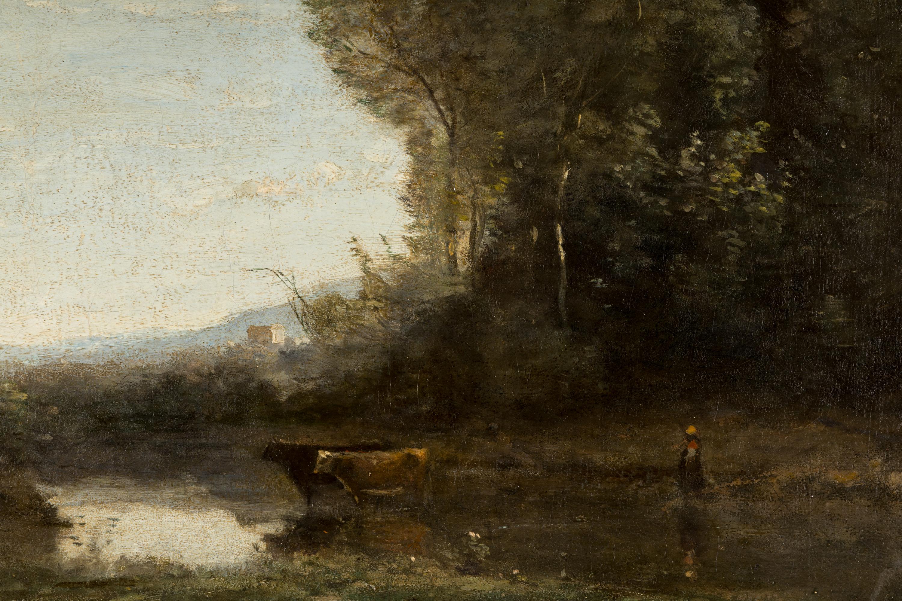 Gardienne et ses deux vaches au marais , c. 1860-65