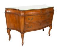 An Italian Louis XV Style Olive Wood Bombe Commode — 19TH/20TH CENTURY