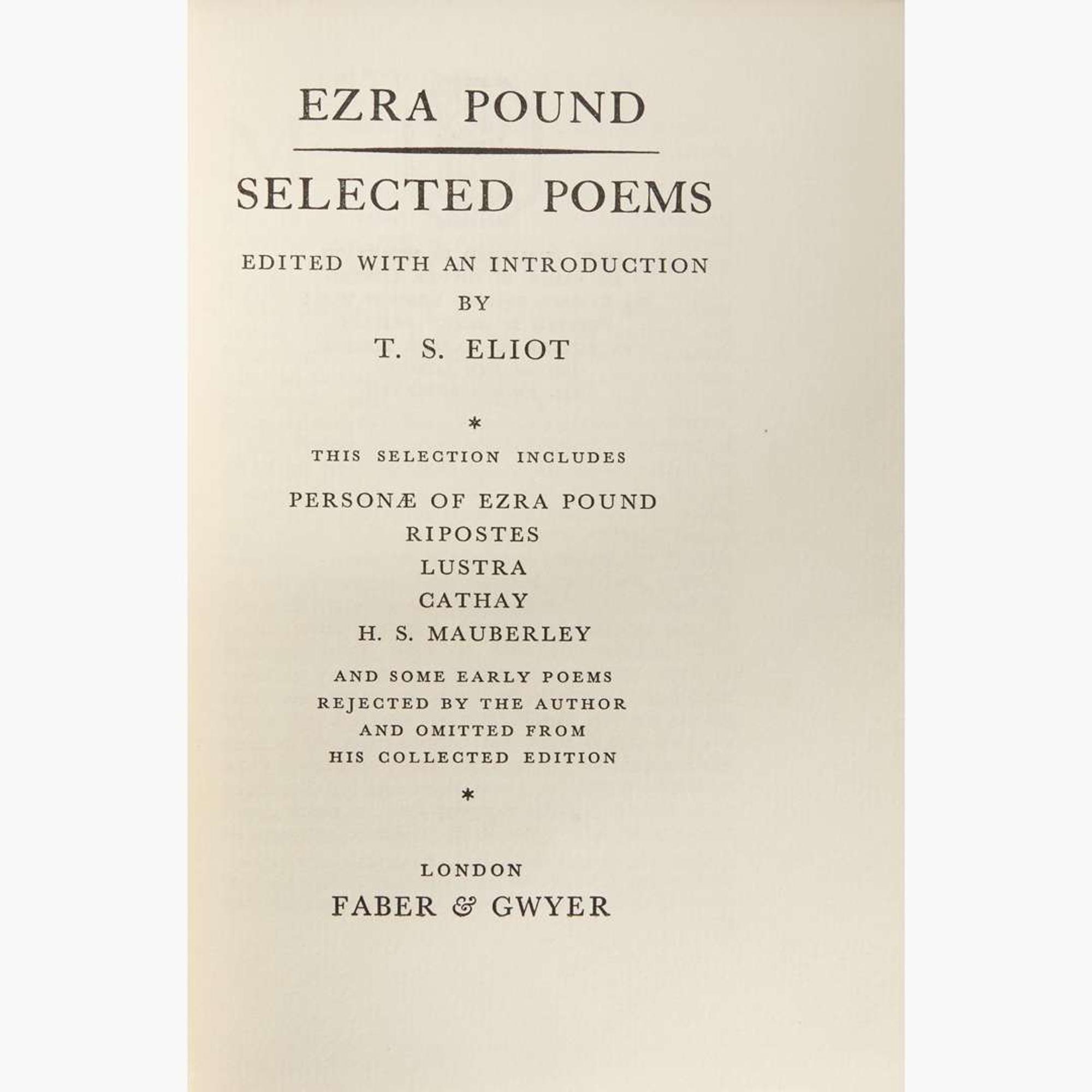 [Literature] Pound, Ezra Selected Poems