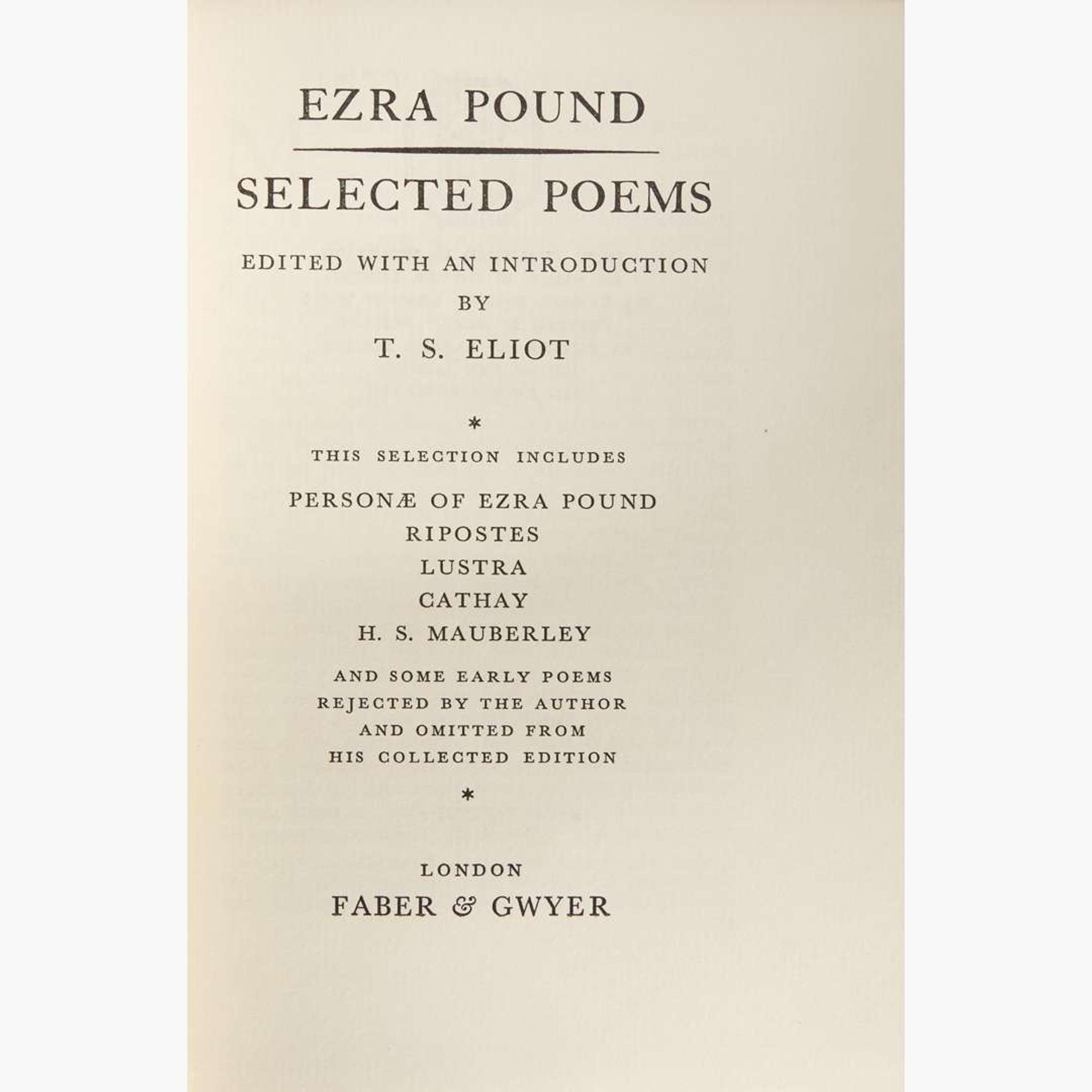 [Literature] Pound, Ezra Selected Poems