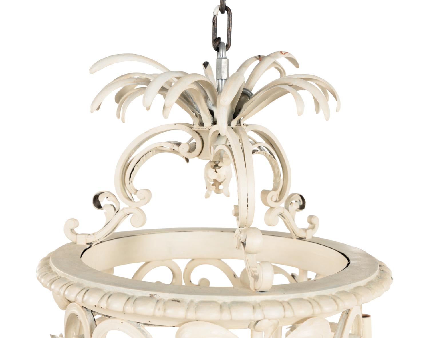 A Continental Painted Metal Nine-Light Lantern