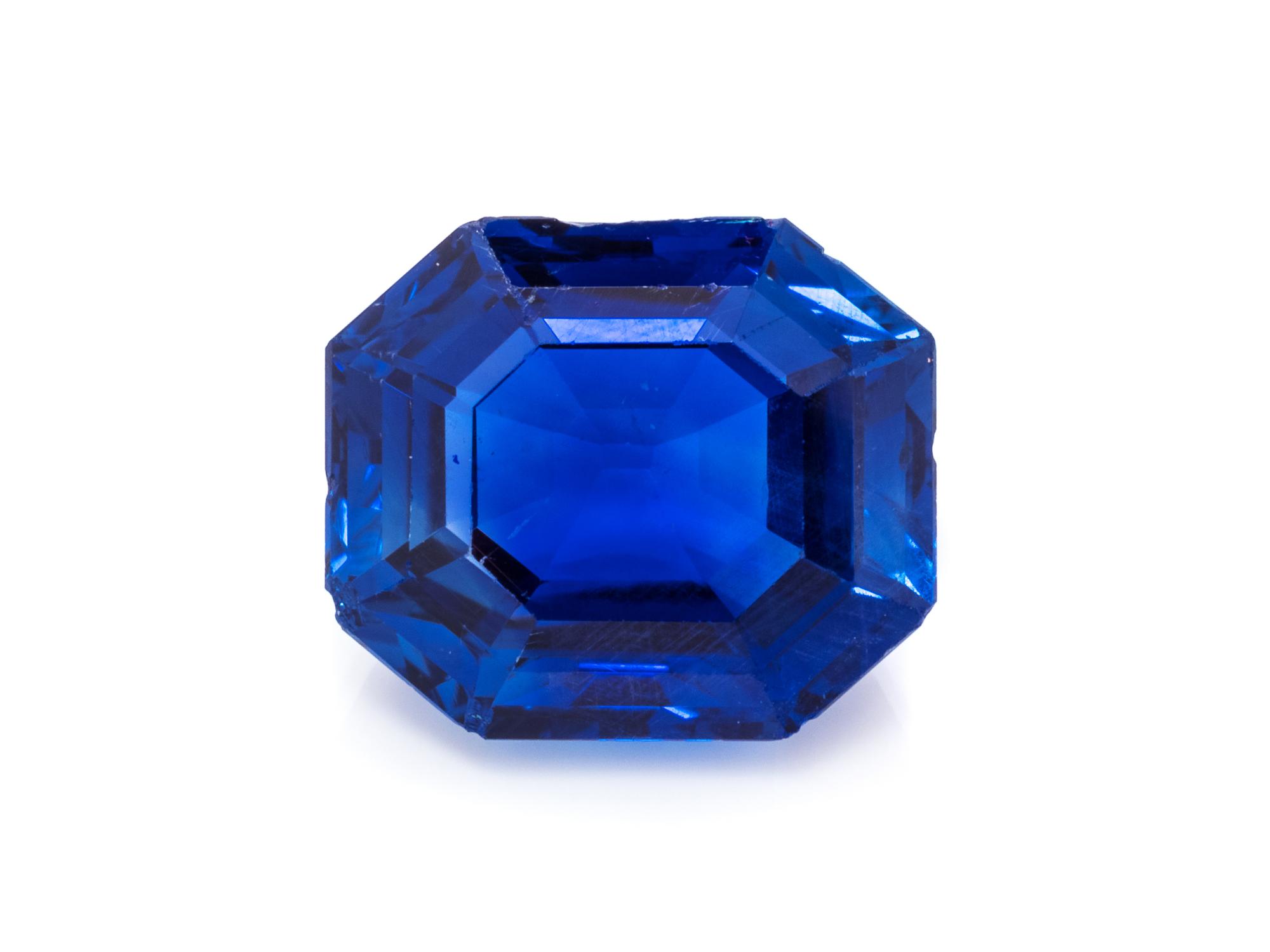 A 3.45 Carat Octagonal Step Cut Burmese Sapphire,