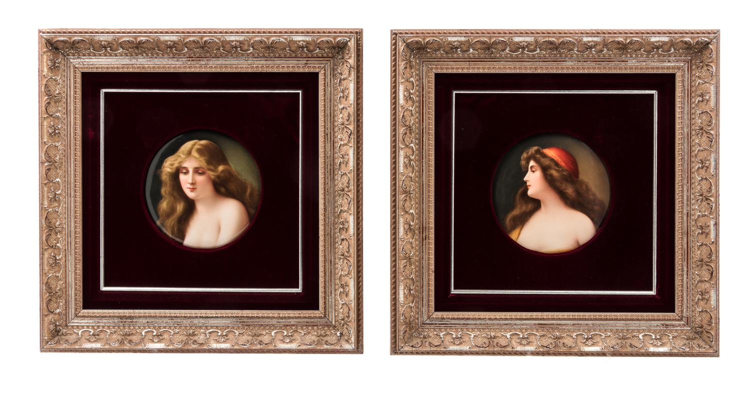 Two German Porcelain Plaques Diameter of each 6 inches. — 19TH/20TH CENTURY