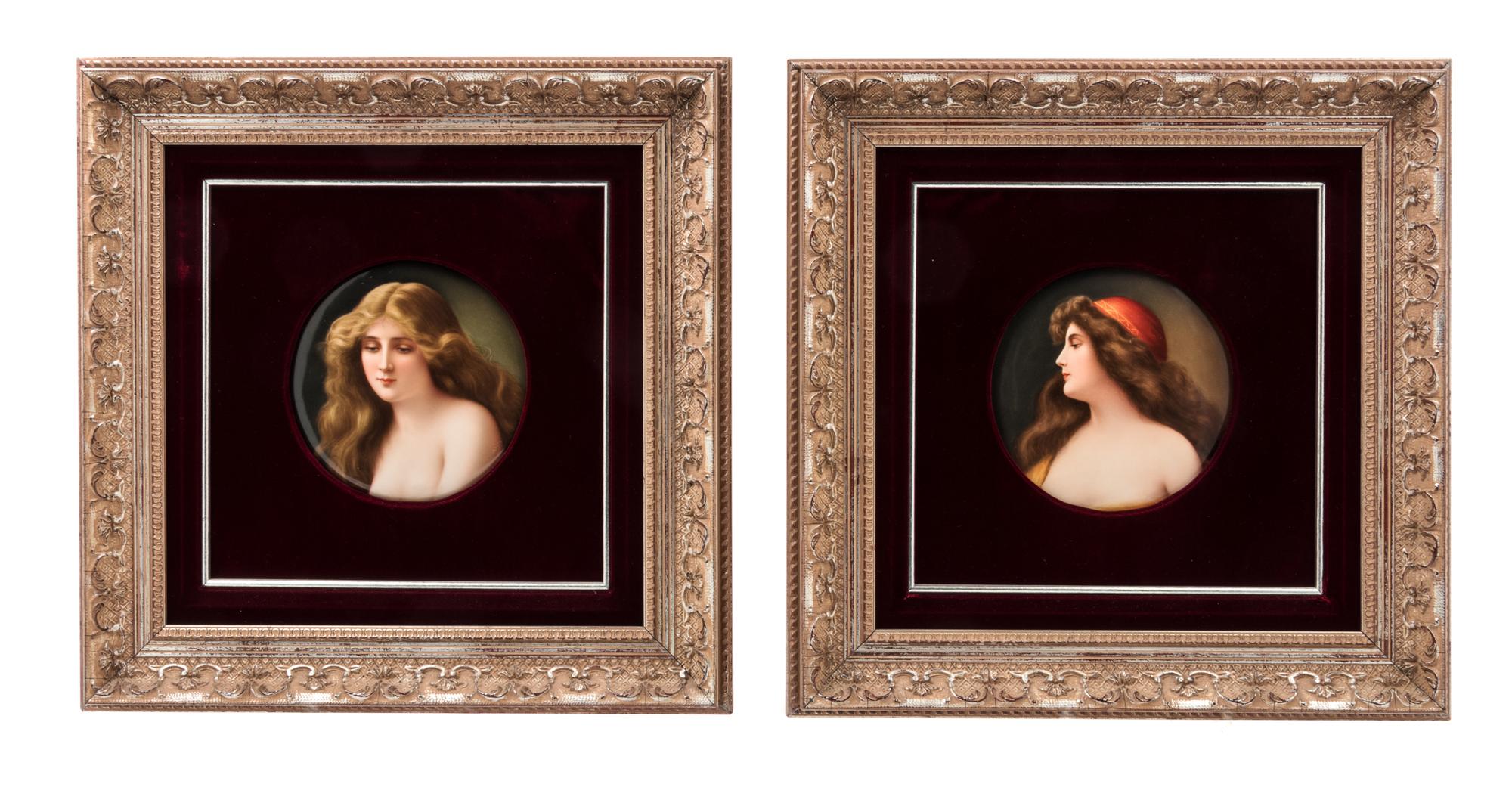 Two German Porcelain Plaques Diameter of each 6 inches. — 19TH/20TH CENTURY