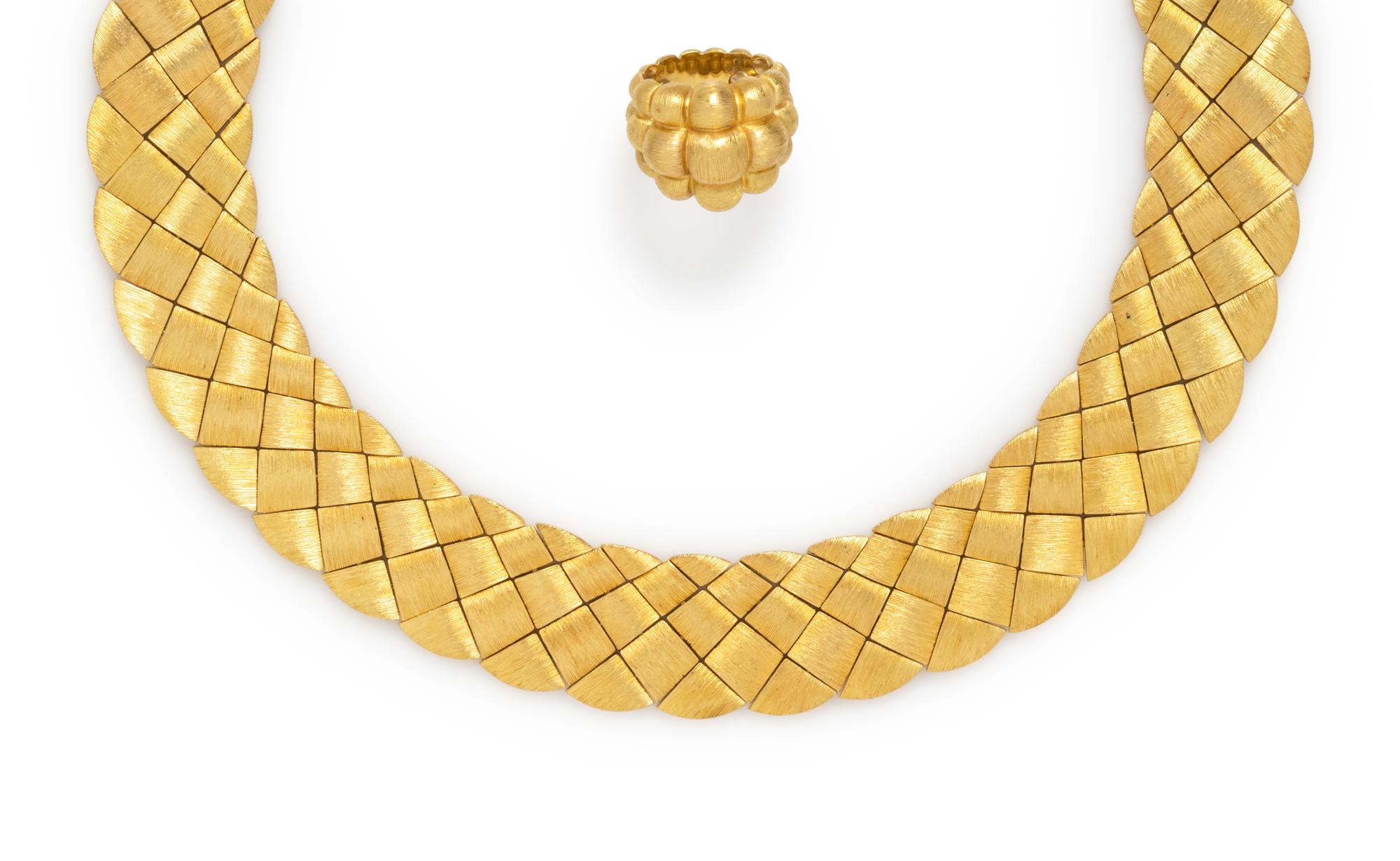 HENRY DUNAY, YELLOW GOLD SET