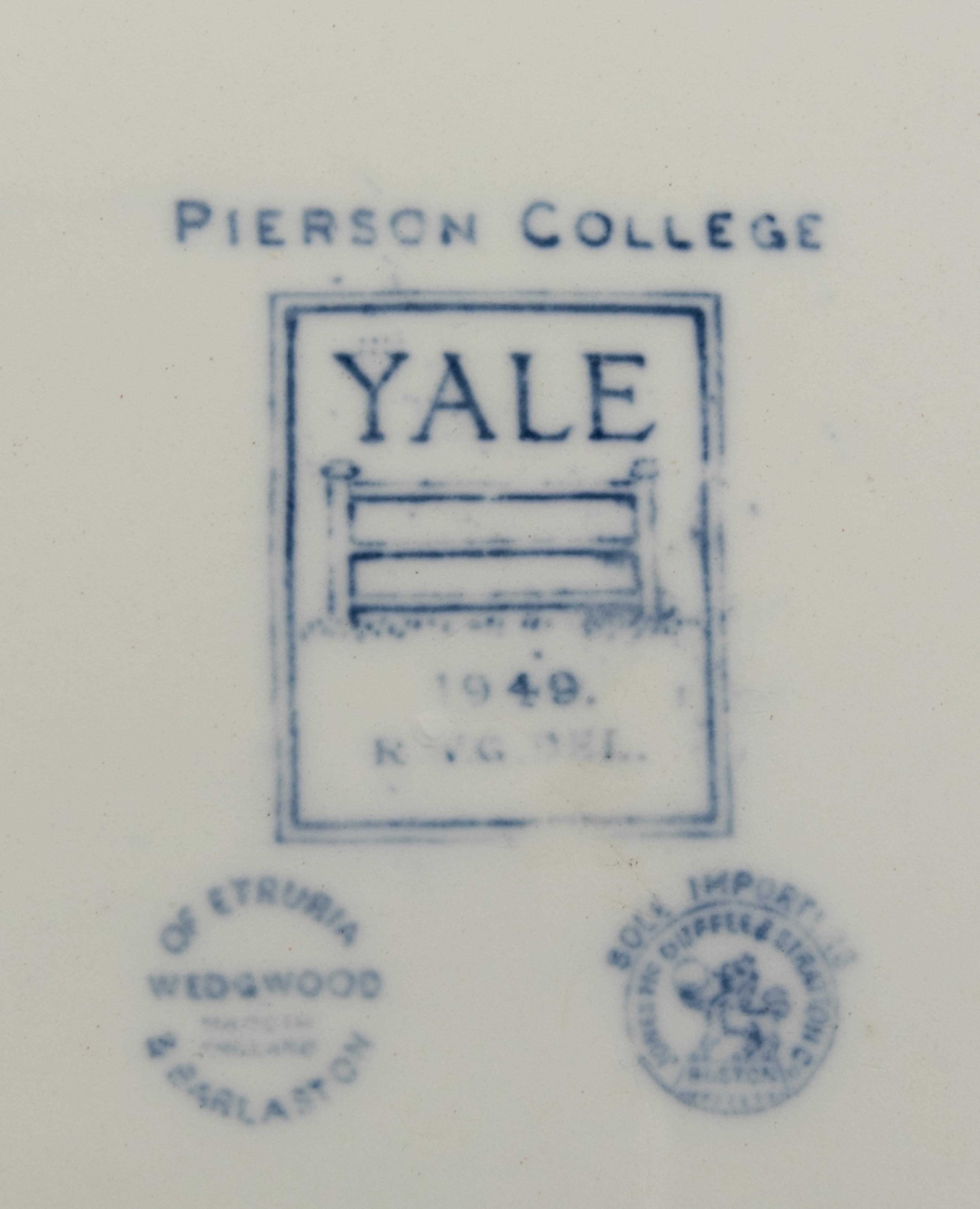 A Wedgwood Dinner Plate of Pierson College Interest