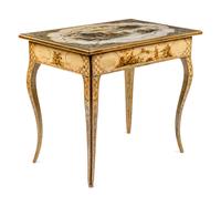 A Continental Polychrome Painted Side Table