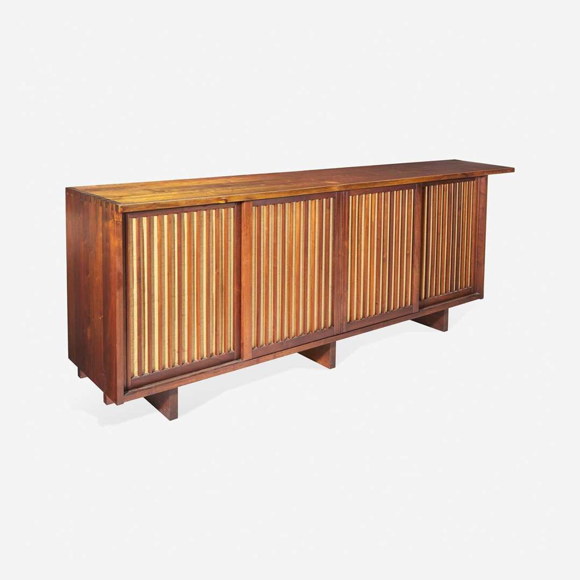 George Nakashima (American, 1905-1990) Special Four-Door Sliding-Door Cabinet, New Hope, Pennsylvania, 1964