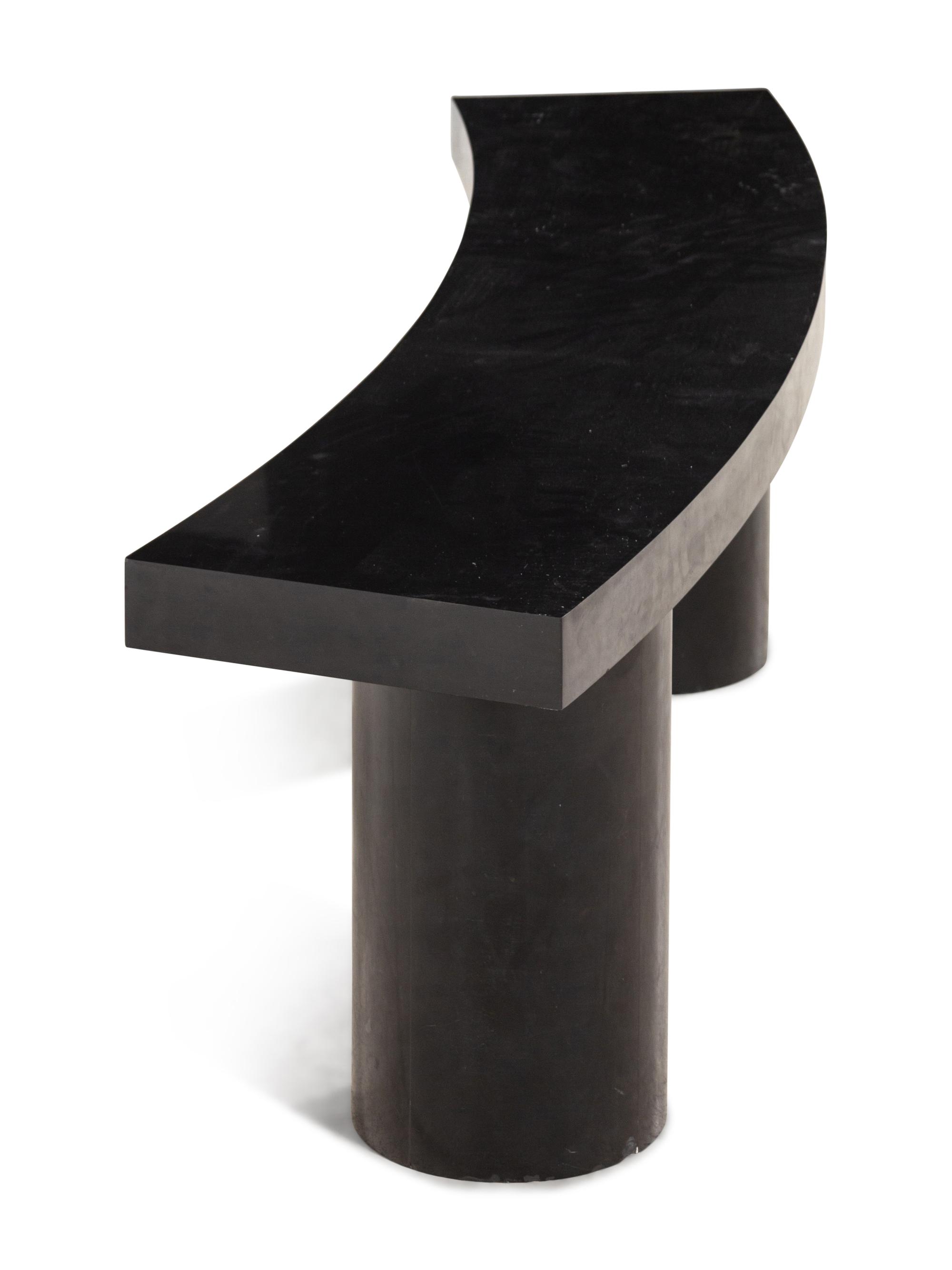 A Contemporary Black Marble Low Table