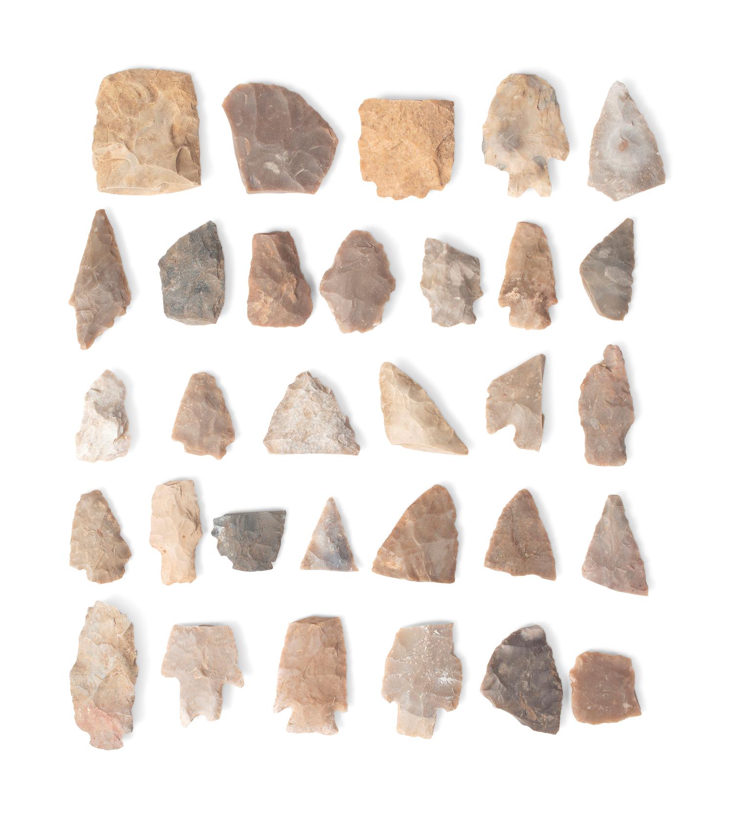 Frame of Large Point and Blade Fragments, From the Collection of Forrest Fenn