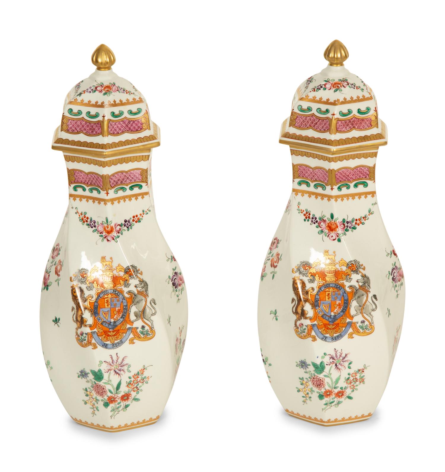 A Pair of Porcelaine de Paris Covered Vases