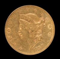 A United States 1858 Liberty Head $20 Gold Coin