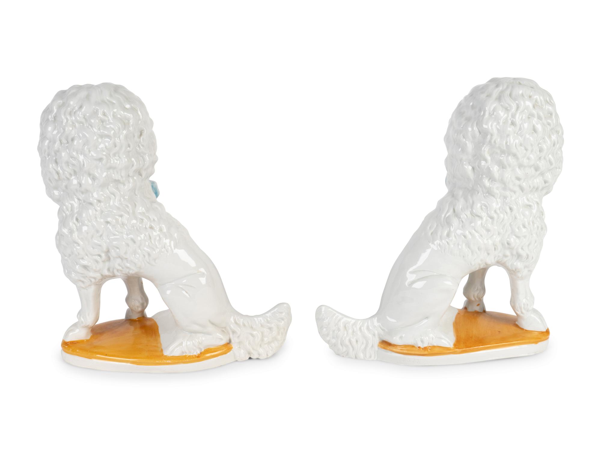 A Pair of Meissen Style Porcelain Poodles — 20TH CENTURY