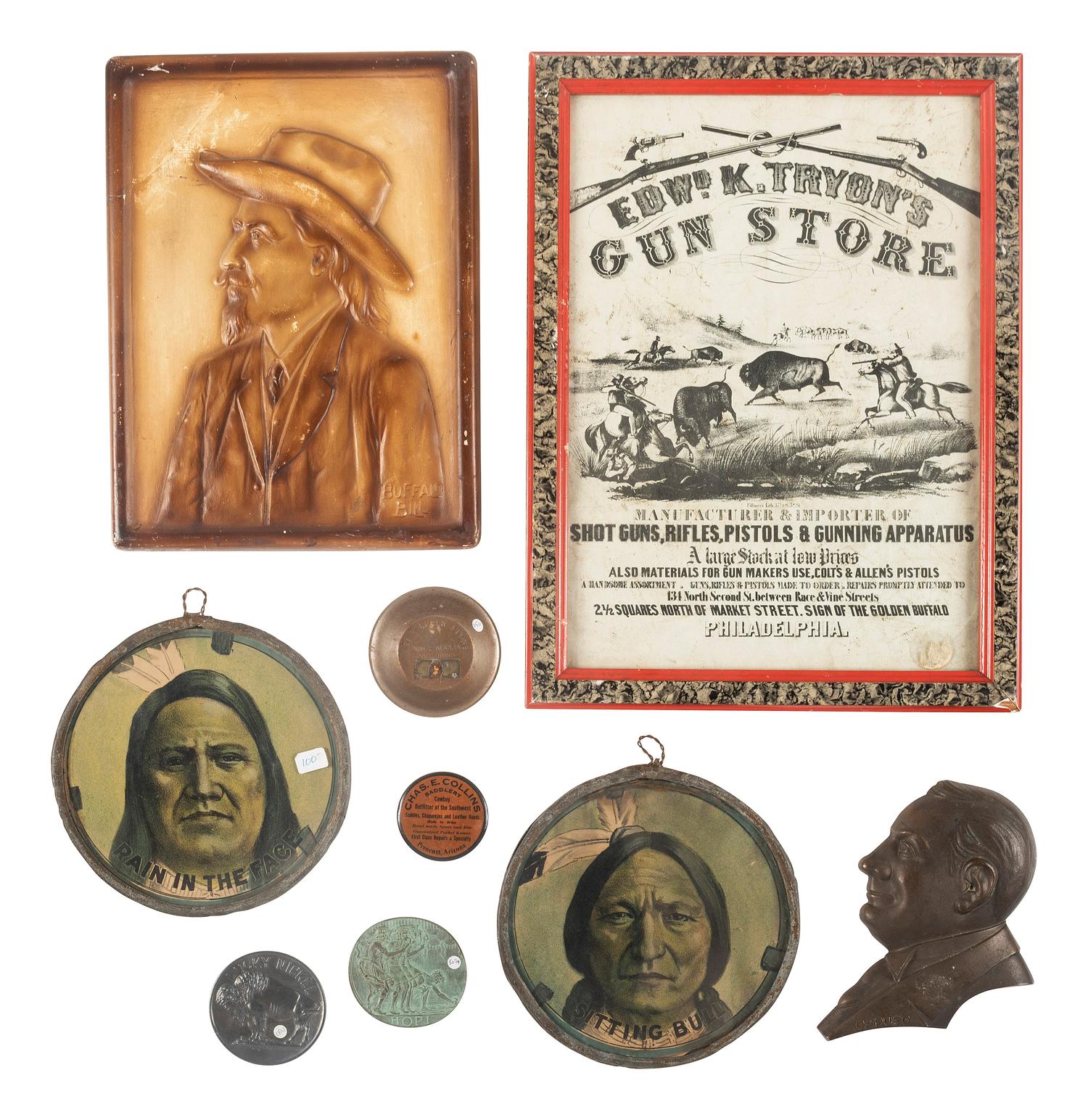 [WESTERN AMERICANA]. A group of assorted ephemera, including items related to sharpshooters, Native Americans, and William F. "Buffalo Bill" Cody.
