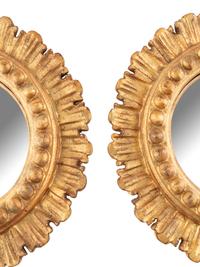 A Pair of Giltwood Sunburst Mirrors