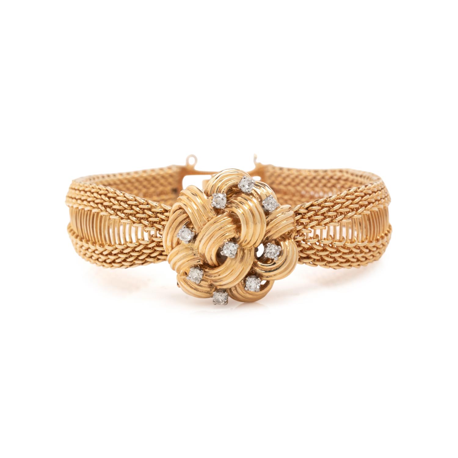 ELGIN, YELLOW GOLD AND DIAMOND SURPRISE WATCH