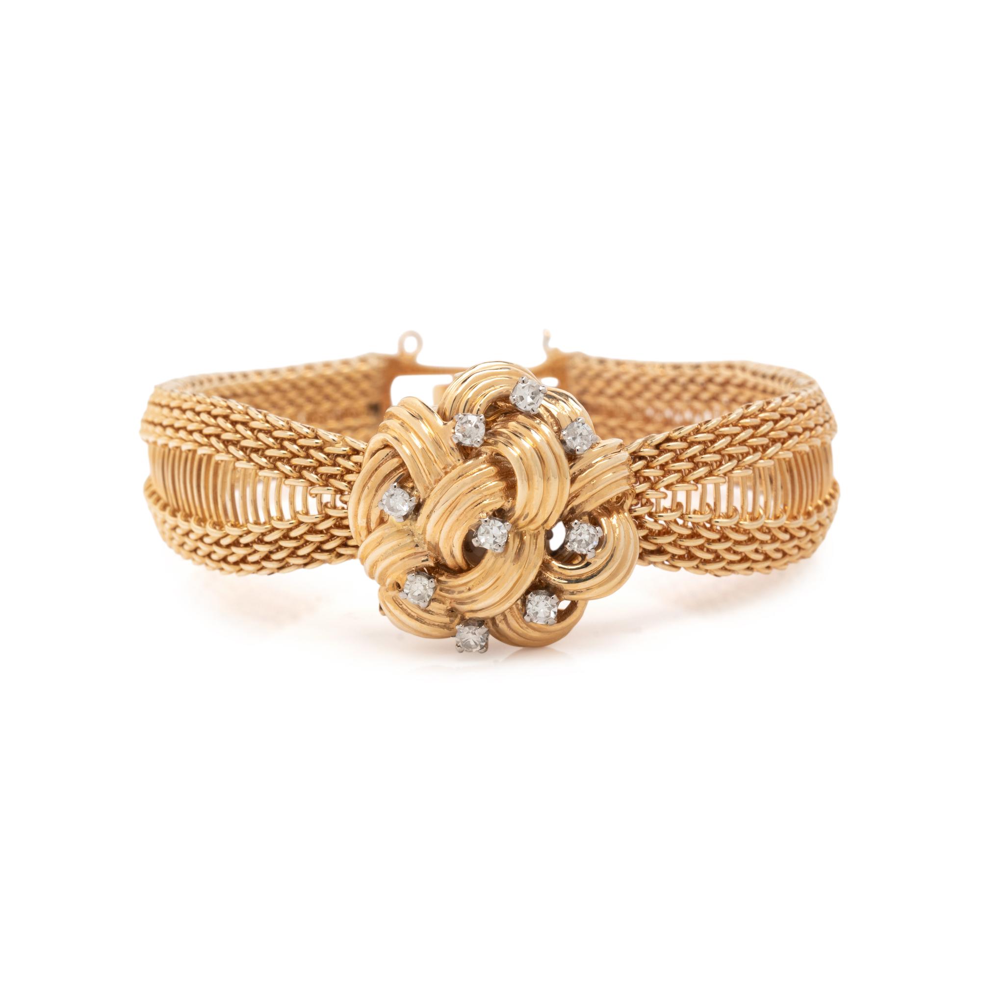 ELGIN, YELLOW GOLD AND DIAMOND SURPRISE WATCH