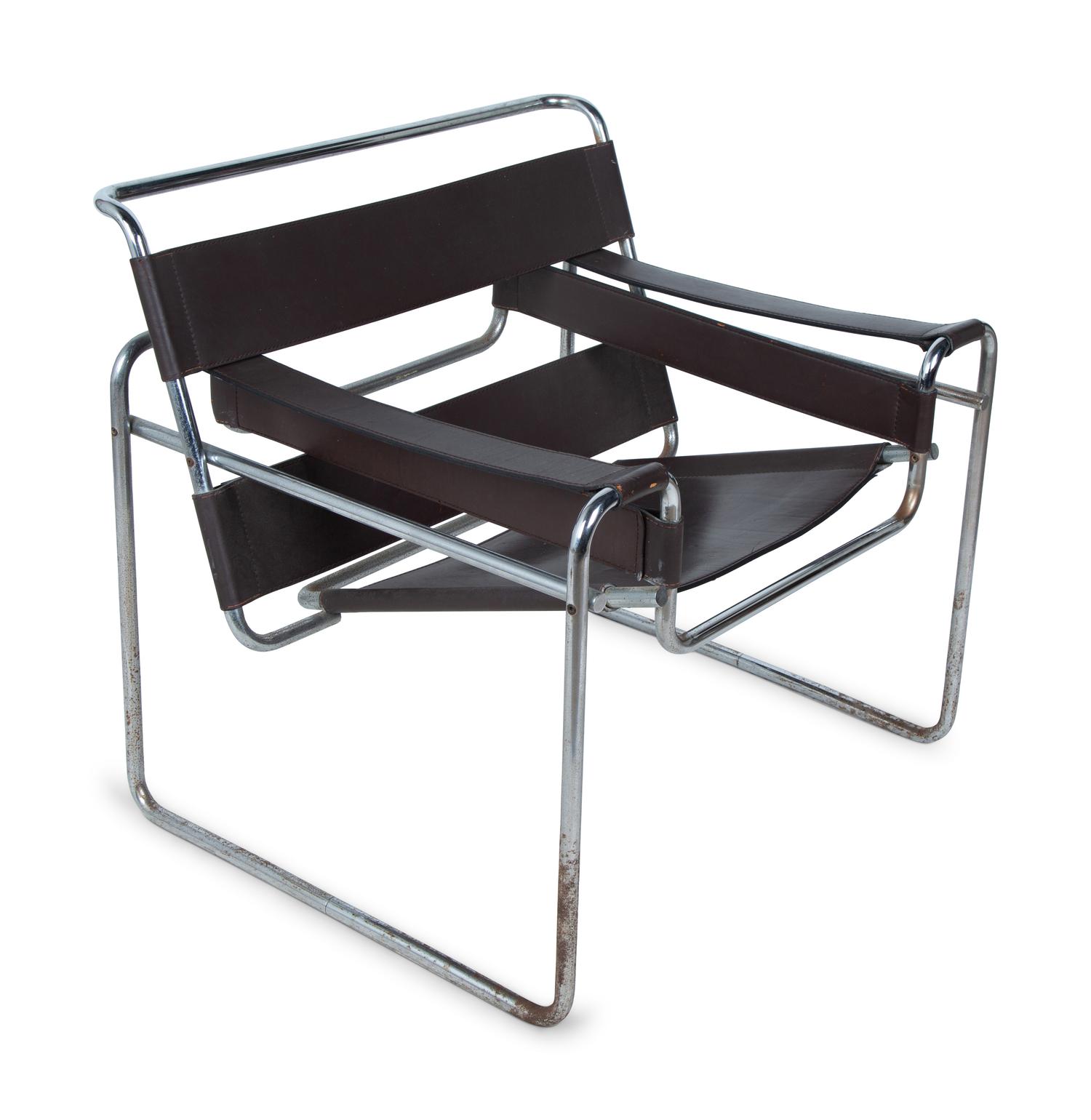 A Marcel Breuer Chrome and Leather Chair — 20TH CENTURY