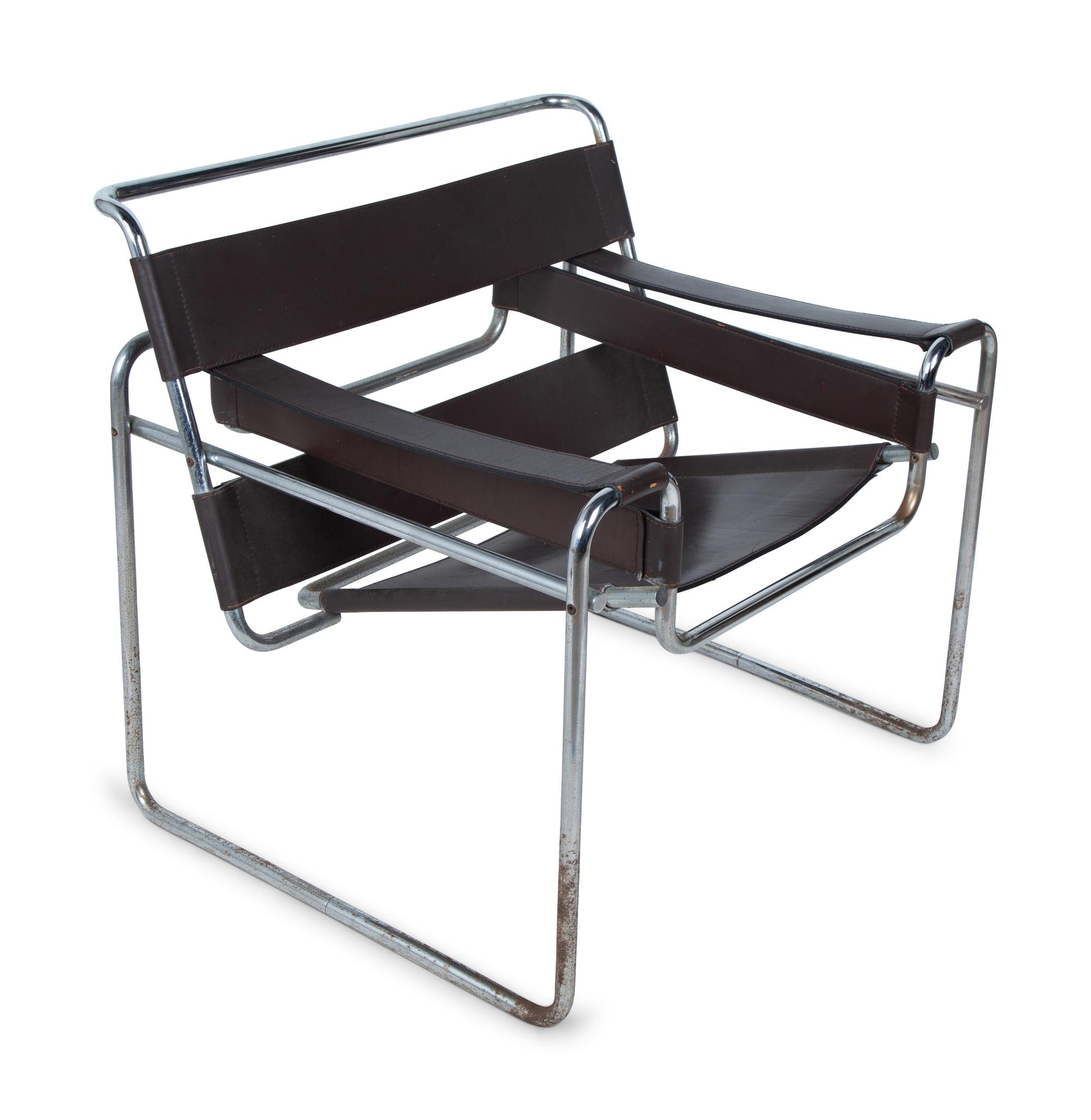 A Marcel Breuer Chrome and Leather Chair — 20TH CENTURY