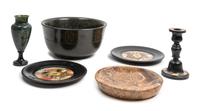 A Group of Decorative Articles Diameter of mineral bowl 9 1/2 inches. — 20TH CENTURY
