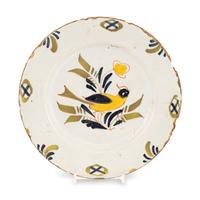 An English Delftware Polychrome Decorated Plate