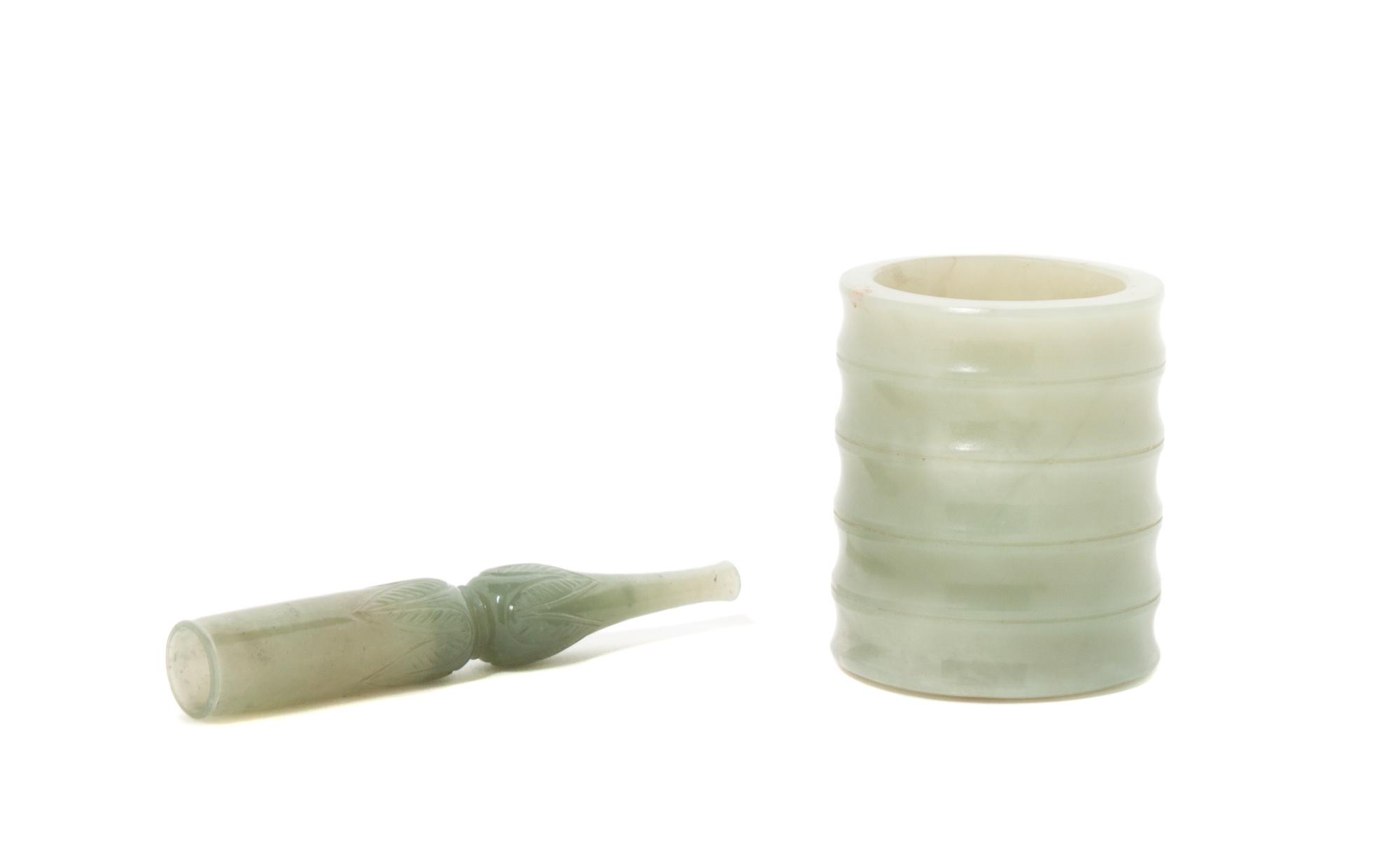 Two Jadeite Articles Height of first 3 inches.