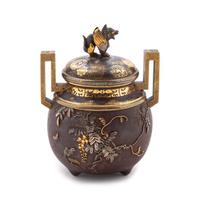 A Japanese Mixed-Metal Covered Incense Burner, Koro