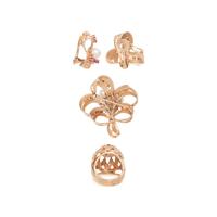 COLLECTION OF YELLOW GOLD, CULTURED PEARL, AND RUBY JEWELRY