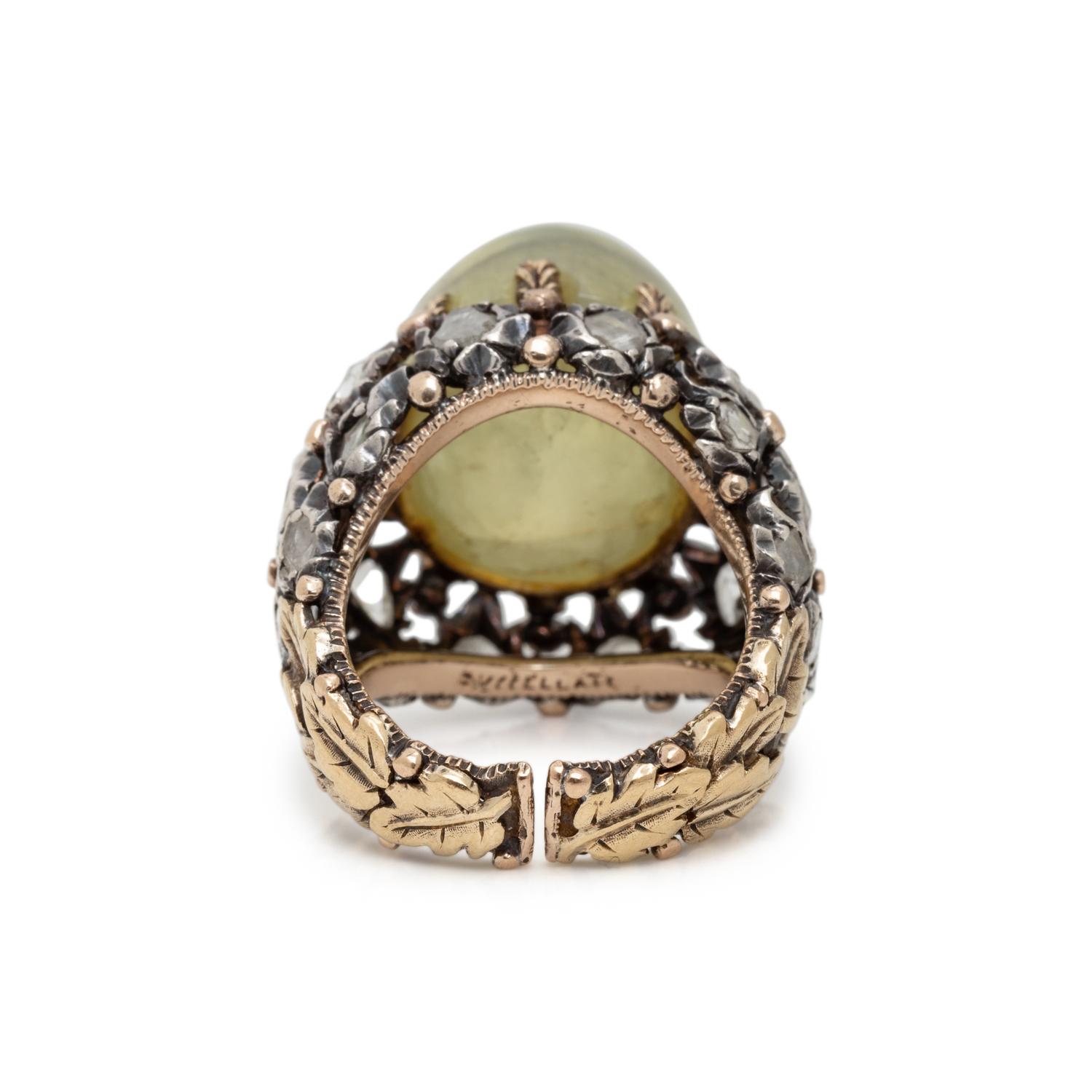 BUCCELLATI, CAT'S EYE CHRYSOBERYL AND DIAMOND RING