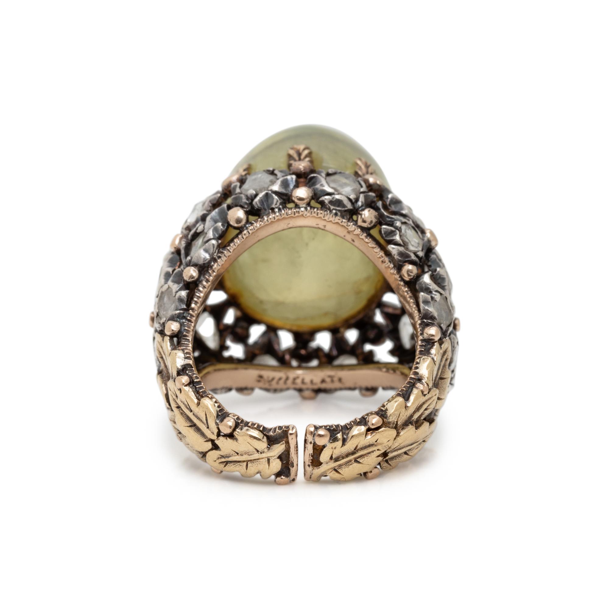 BUCCELLATI, CAT'S EYE CHRYSOBERYL AND DIAMOND RING