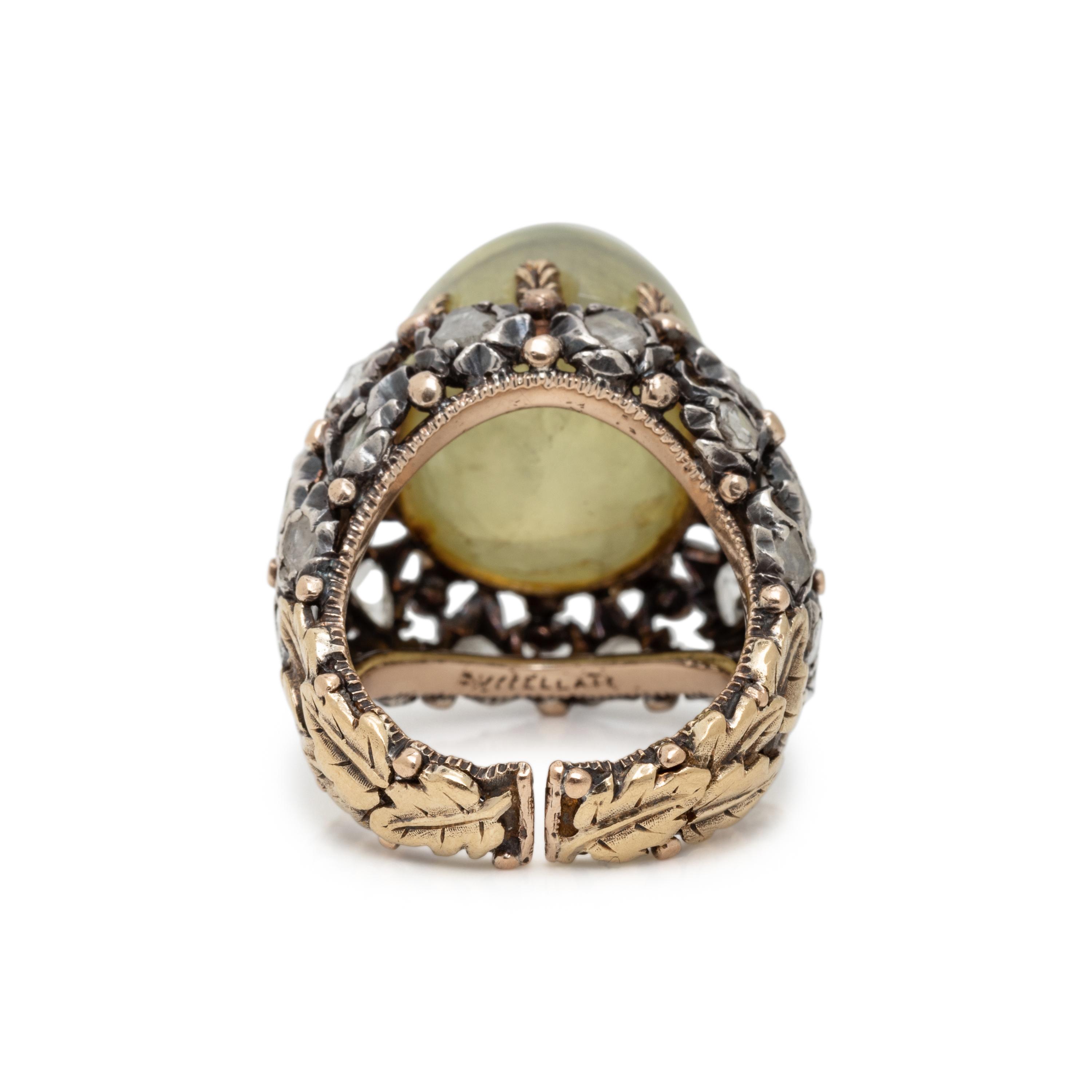 BUCCELLATI, CAT'S EYE CHRYSOBERYL AND DIAMOND RING