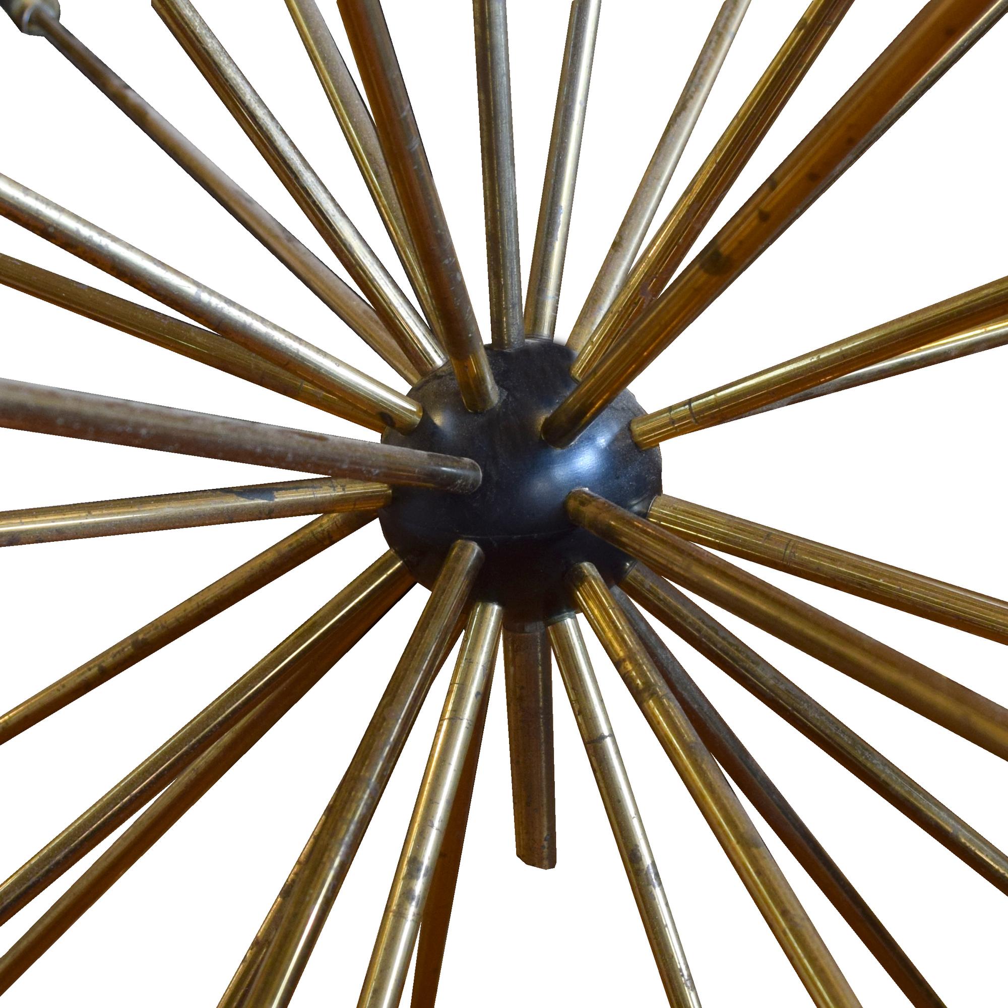 A Stilnovo Brass Sputnik Chandelier 50" W x 50" D x 63" H — Italy, Mid-20th Century