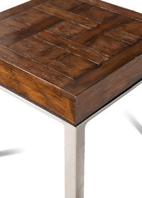 A Chrome and Oak Top Side Table