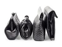 Four Woven Leather Handbags: Two Bottega Veneta, One Fendi, and One De Vecchi, 1980s