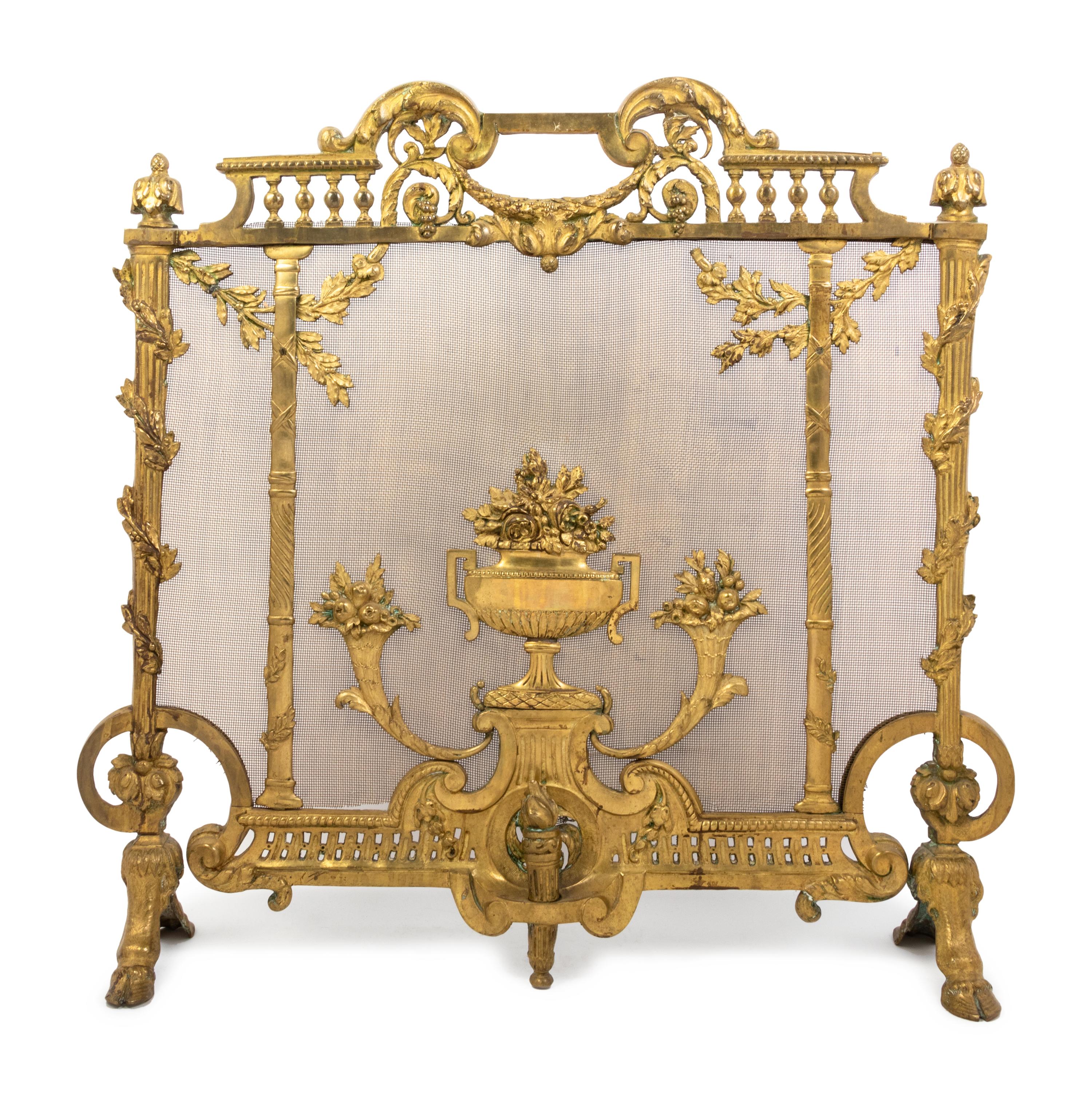 A Regency Style Gilt Bronze Firescreen