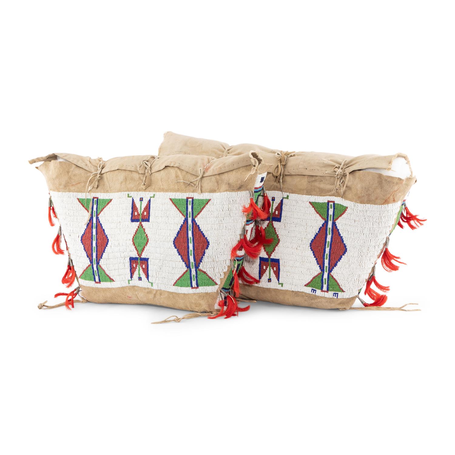Sioux Beaded Hide Possible Bags, Matched Pair