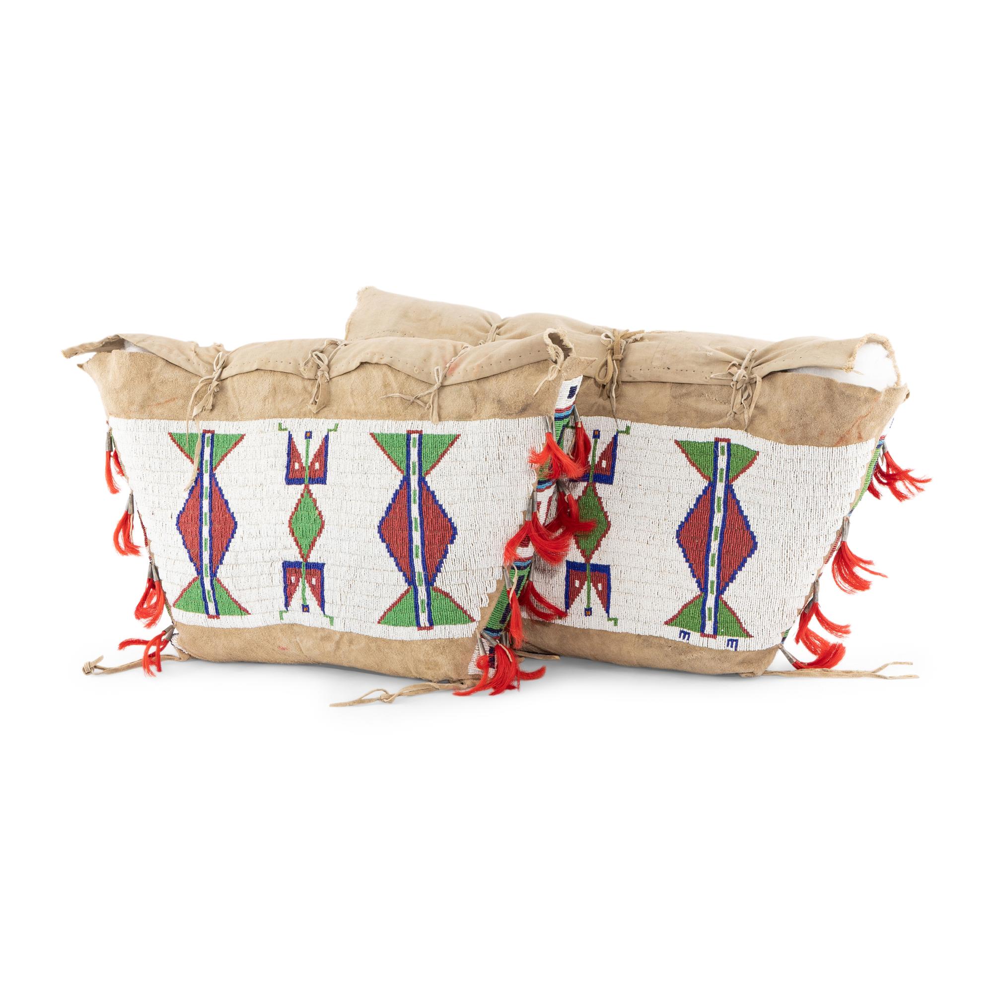 Sioux Beaded Hide Possible Bags, Matched Pair