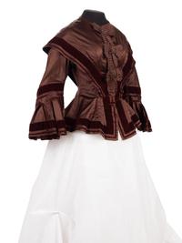 Two Silk Bodices Trimmed with Velvet, 1850s