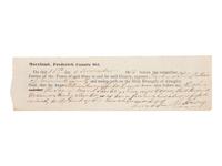 [AFRICAN AMERICANA]. Freedom papers identified to William Henry Shorter, "the son of Maria Shorter, a Free negro woman." Frederick County, Maryland. 14 November 1854.
