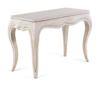 A Louis XV Style Marble Veneered and Brass Inlaid Console Table